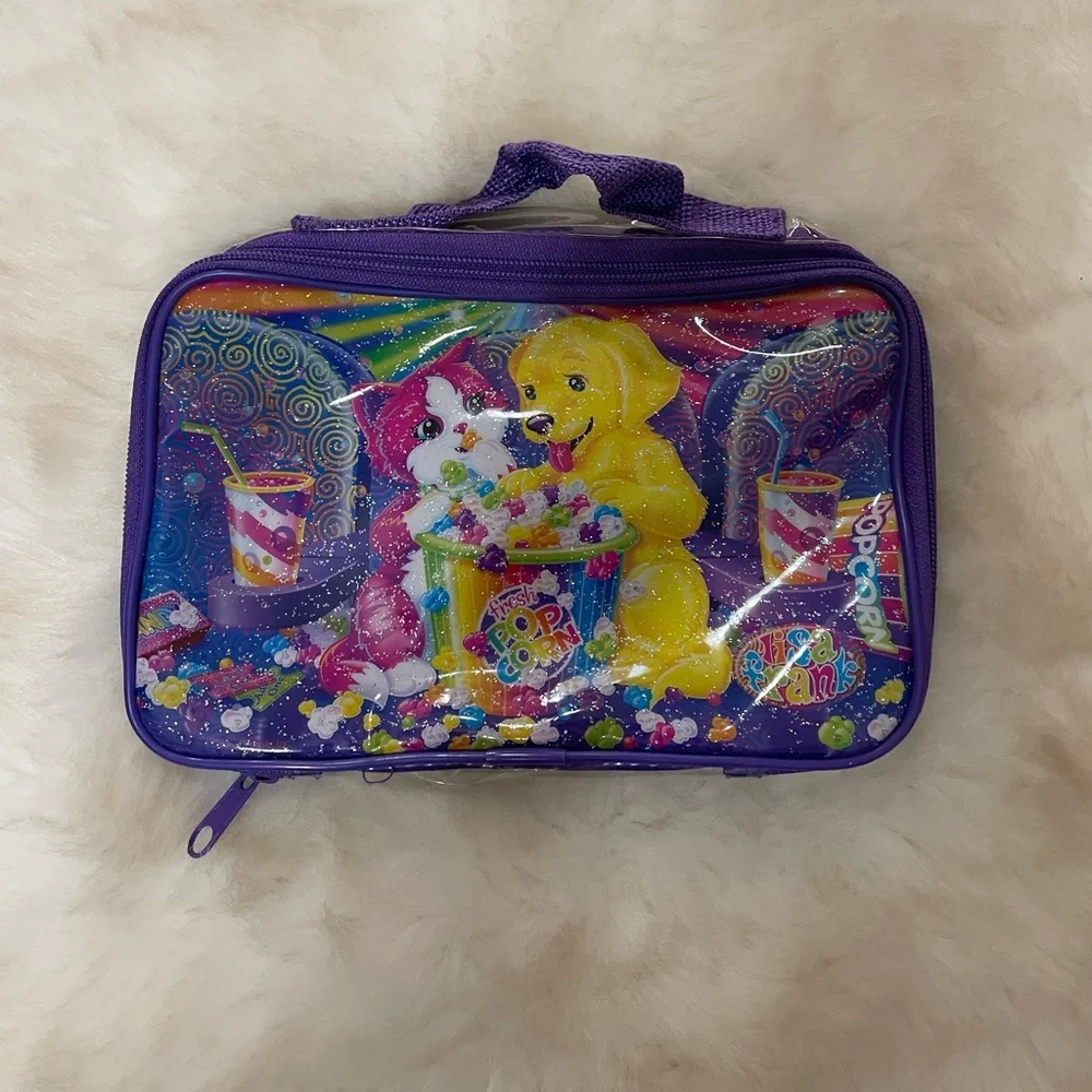 Vintage Lisa Frank Pencil Pouch Lunch Case Fresh Popcorn Dog Cat Kitten Puppy